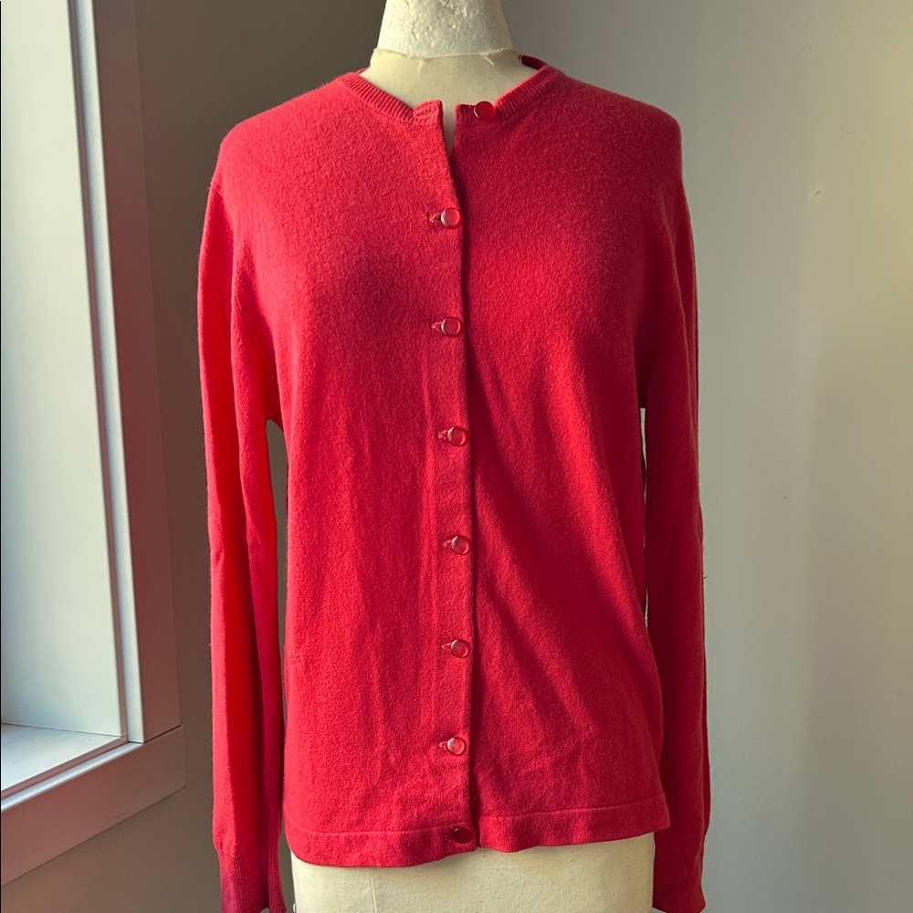 Vintage Braemar Coral Cashmere Cardigan